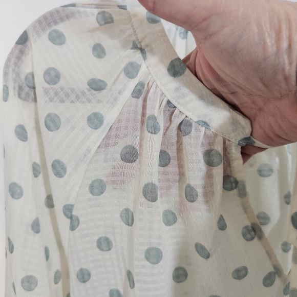 Mine Cream Polka Dot Women's Top, Size Small - Picture 5 of 8